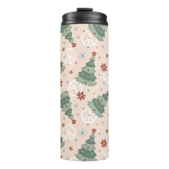 Garrafa Térmica Árvores de Natal e Sinais de Paz (Frente)