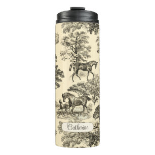 Garrafa Térmica Árvores Rústicas Elegantes Beige Tan Toile