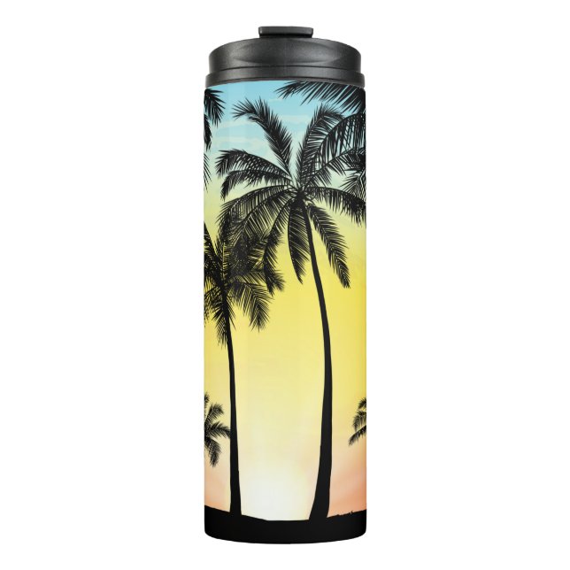 Garrafa Térmica Árvores tropicais de verão (Frente)