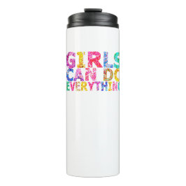 Garrafa Térmica As meninas podem fazer tudo camiseta motivadora pa