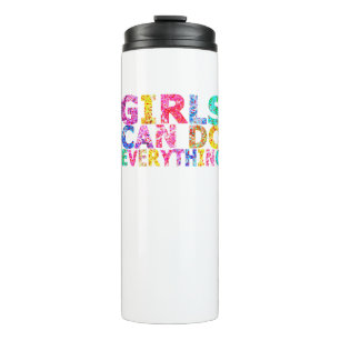 Garrafa Térmica As meninas podem fazer tudo camiseta motivadora pa