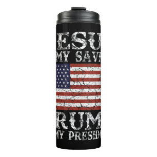 Garrafa Térmica As mulheres Jesus é o meu salvador Trump é o meu p