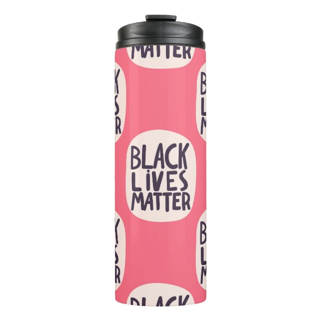 Garrafa Térmica As vidas negras têm matéria, padrão caligráfico (Frente)