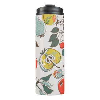 Garrafa Térmica assorted fruits. seamless pattern