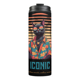 Garrafa Térmica Atitude tropical de gato do eterno