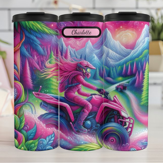 Garrafa Térmica ATV Psicodélico: Viagem de Montanha Vibrante (Criador carregado)