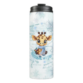 Garrafa Térmica AUsome Winter Giraffe – Cute Autism Awareness 