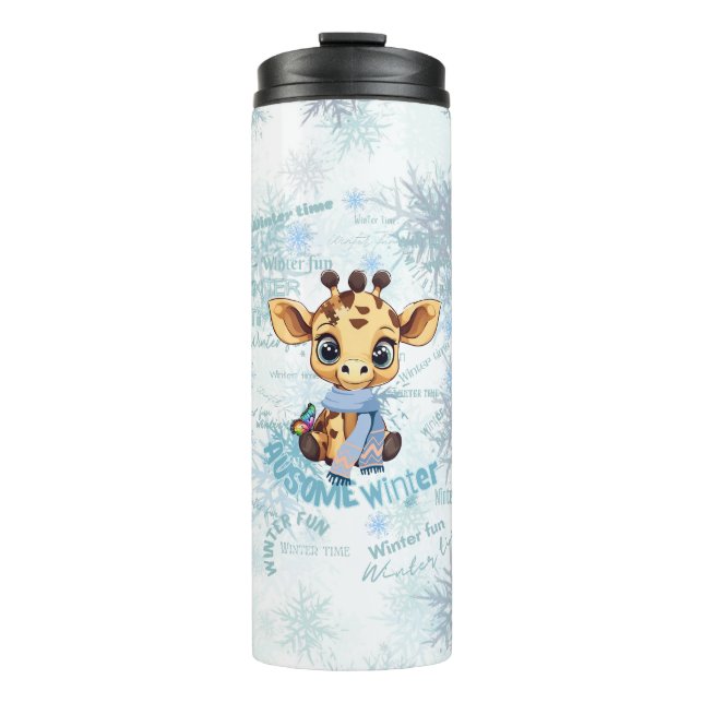 Garrafa Térmica AUsome Winter Giraffe – Cute Autism Awareness  (Frente)