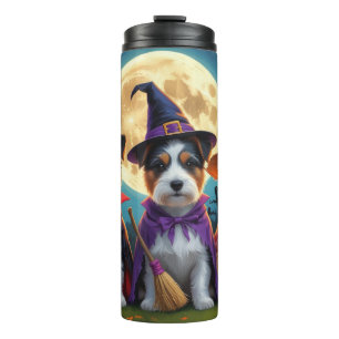 Garrafa Térmica Australiano Terrier Dogs Pumpkin Halloween Engraça