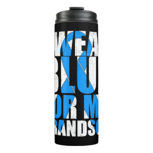 Garrafa Térmica Autismo De Fita Eu Visto Azul Para Meu Avô Autism