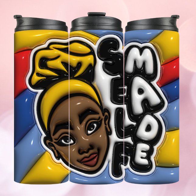 Garrafa Térmica AUTO MADE - Mulher Afro-Americana Tumbler (Criador carregado)