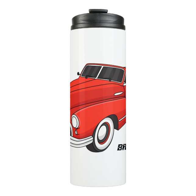 Garrafa Térmica Automóvel vermelho clássico de 1948 (Frente)