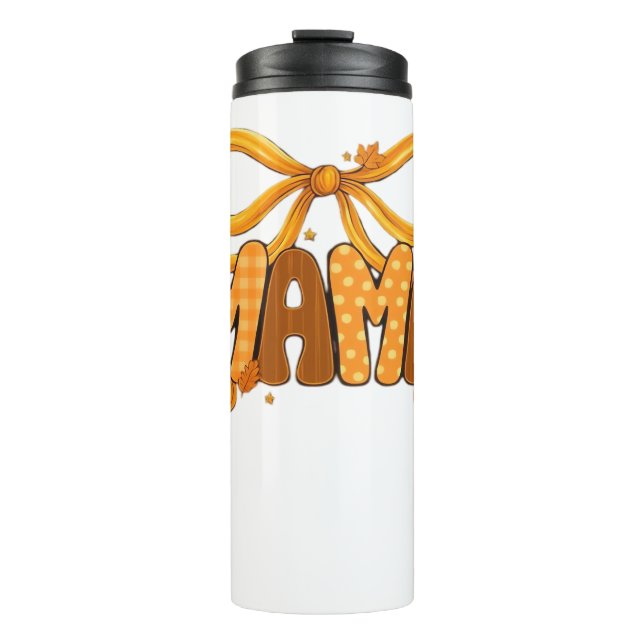 Garrafa Térmica Autumn Coquette Mama - Cozy Fall Aestética com Bo (Frente)