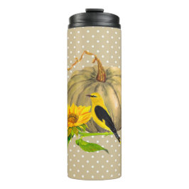 Garrafa Térmica Autumn Pumpkin Sunflower e Finch
