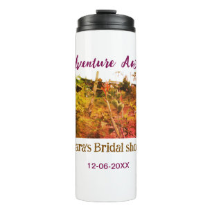 Garrafa Térmica aventura em campos de arroz espera nome do chá de 