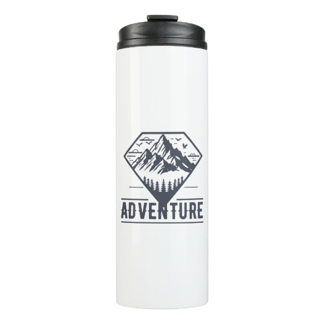 Garrafa Térmica Aventura para Montanhas Geométricas Modernas (Frente)