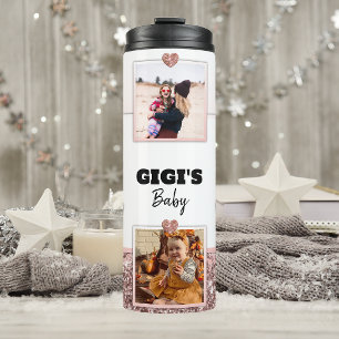 Garrafa Térmica Avó Gift Gigi Foto Rosa Dourado Personalizado