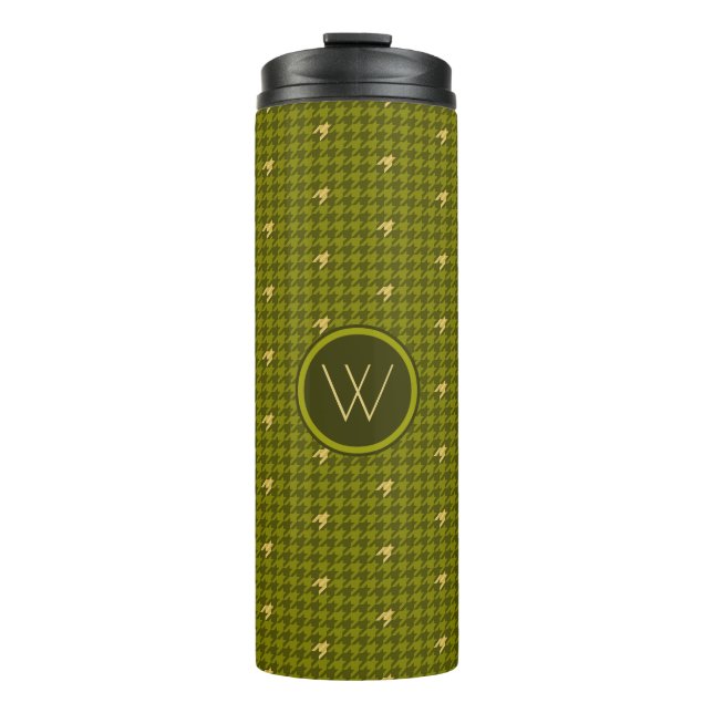 Garrafa Térmica Azeitona com Dourado Ênfase Tumbler Térmico Hounds (Frente)