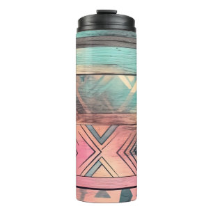 Garrafa Térmica Aztec Tribal Azul-Sudoeste E Rosa