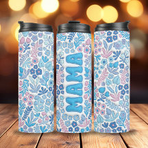 Azul Boho Flores 3D Mama Inflada