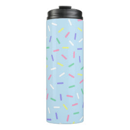 Garrafa Térmica Azul, borrifado, confete, divertido e colorido