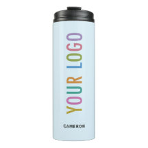Garrafa Térmica Azul Claro com Logotipo da Empresa