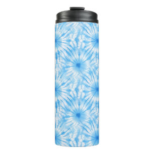 Garrafa Térmica Azul Claro Tie Dye Branco