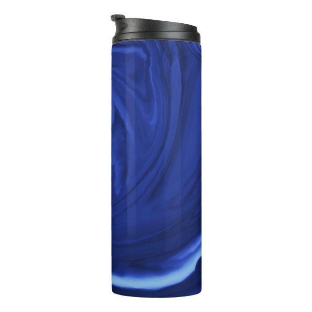 Garrafa Térmica Azul de cobalto Texturizado (Rotação à direita)