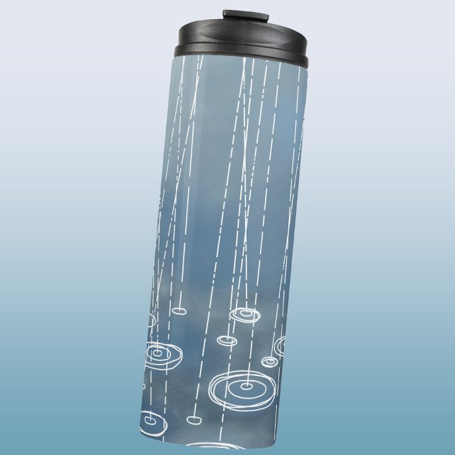 Garrafa Térmica Azul Dia Chuvoso (Rainy weather water bottle for meteorologists everywhere)