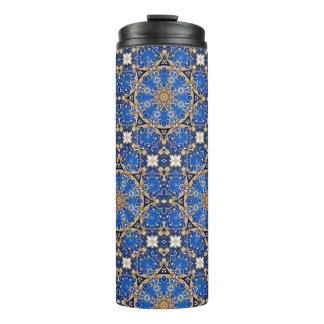 Garrafa Térmica Azul Dourado Decorativo