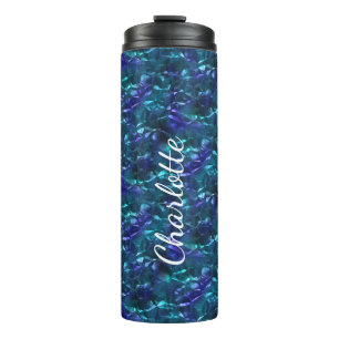 Garrafa Térmica Azul e Tumbler enrugado cerceta do Thermal da