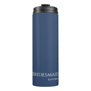 Garrafa Térmica Azul Escuro e White-Bridesmaid-