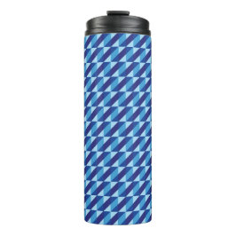 Garrafa Térmica Azul Geométrico Triangular Abstrato Retro Legal