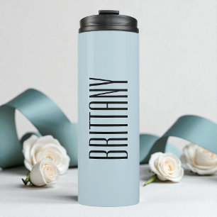 Garrafa Térmica Azul Minimalista Damas de Honra Nome Personalizado
