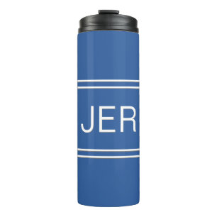 Garrafa Térmica Azul Real Monograma Personalizado Inicial Bebida