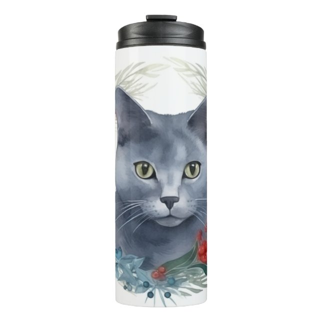 Garrafa Térmica Azul Russo Gato Fúria Festiva Freguísta (Frente)