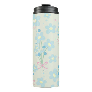 Garrafa Térmica Azul Suave e Harmonia Rosa