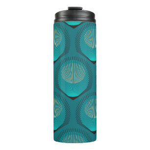 Garrafa Térmica Azulejo Azul de Penas Peacock Estilizadas
