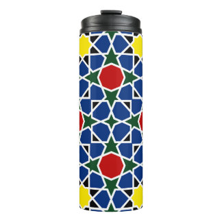 Garrafa Térmica Azulejo de Padrão Geométrico Mosaico marroquino