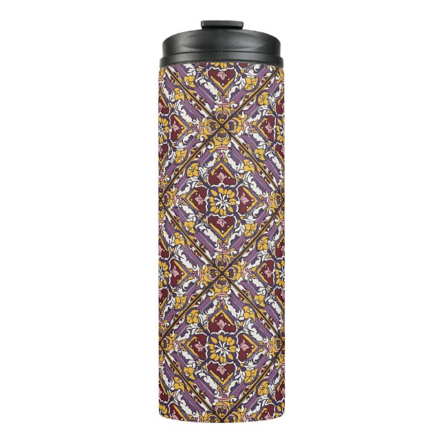 Garrafa Térmica Azulejo roxo (Frente)