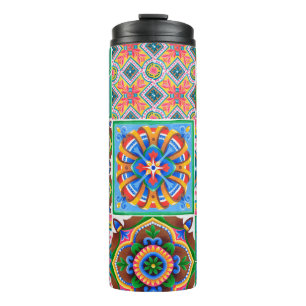 Garrafa Térmica Azulejos cerâmicos, majolica, ornamentabstrato, ar