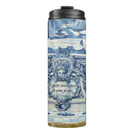 Garrafa Térmica Azulejos de português azul com dois anjos