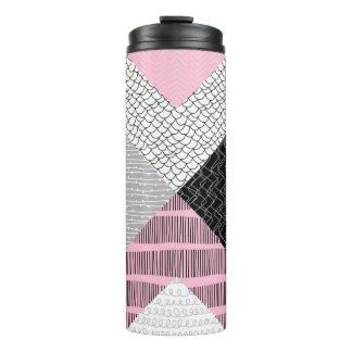 Garrafa Térmica Azulejos, desenho à mão livre.