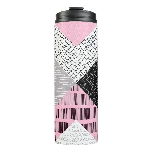 Garrafa Térmica Azulejos, desenho à mão livre. (Frente)