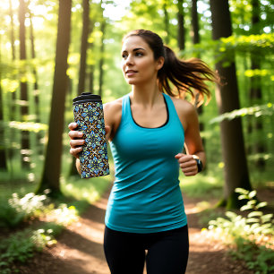 Garrafa Térmica Azulejos orientais, diagonal Azulejos 