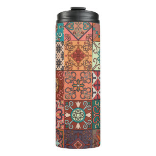 Garrafa Térmica Azulejos Portugueses: Estilo Talavera Azulejo.