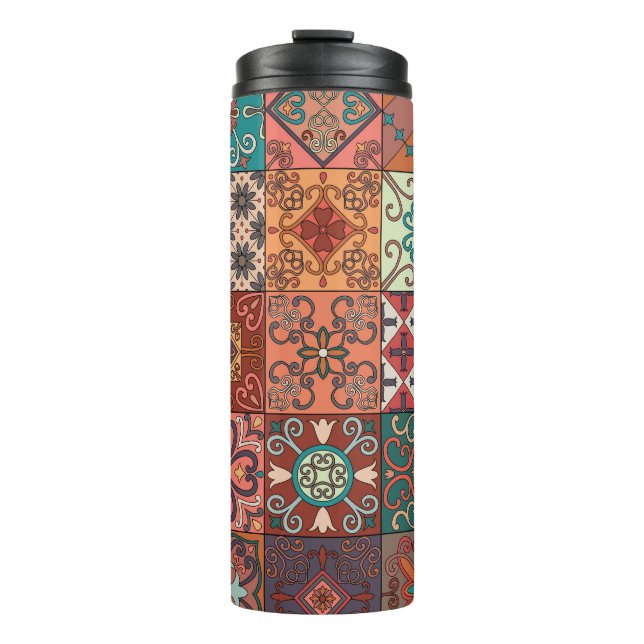 Garrafa Térmica Azulejos Portugueses: Estilo Talavera Azulejo. (Frente)