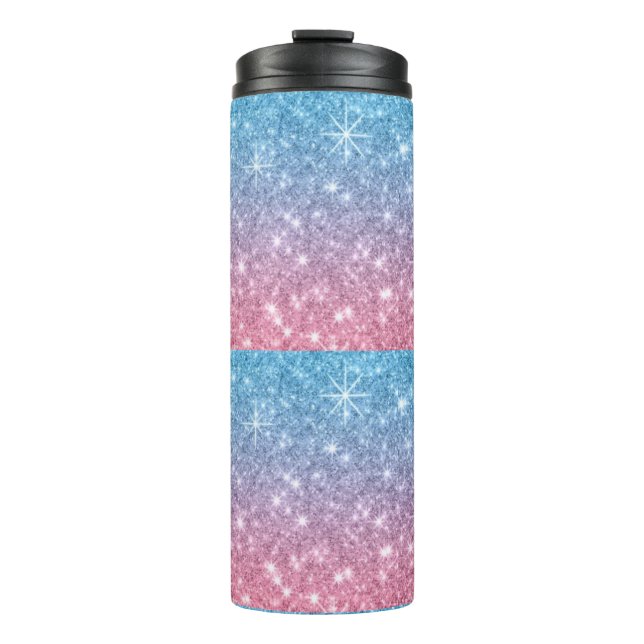 GARRAFA TÉRMICA BABY BLUE AND PINK GLITTER TUMBLER (Frente)