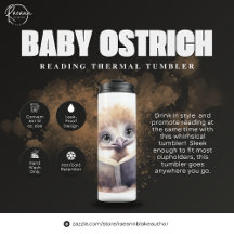 Baby Ostrich Reading Thermal Tumbler