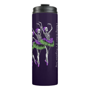 Garrafa Térmica Bailarina Esqueleto Verde Roxo Perseguindo Ecos